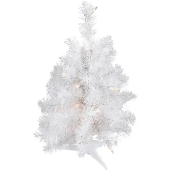 18" Pre-Lit Medium Snow White Artificial Christmas Tree, Clear Lights {1}