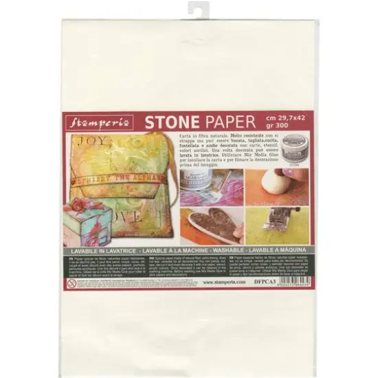 Stamperia White Washable Stone Paper, 11.6" x 16.5" {1}