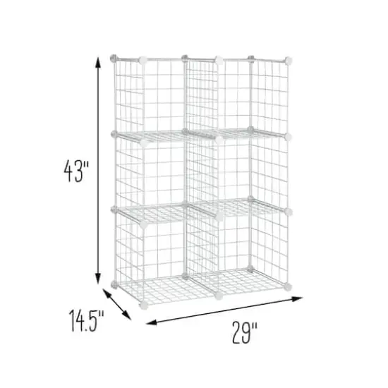 Honey Can Do White 6-Pack Modular Mesh Storage Cube {5}