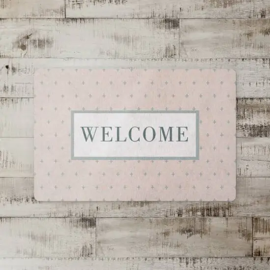 Welcome Plus Floor Mat Blue/Blush {3}