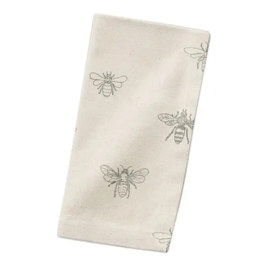 Delicate Bee Pattern Cotton Twill Napkin Gray/Cream {3}
