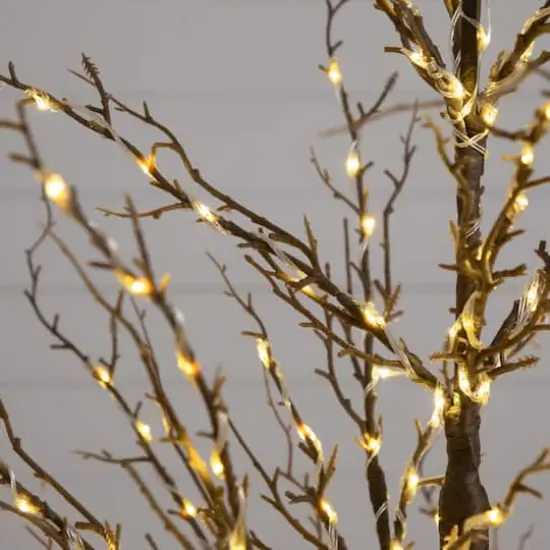 5ft. Pre-Lit Artificial Christmas Twig Tree, Warm White LED Lights {5}