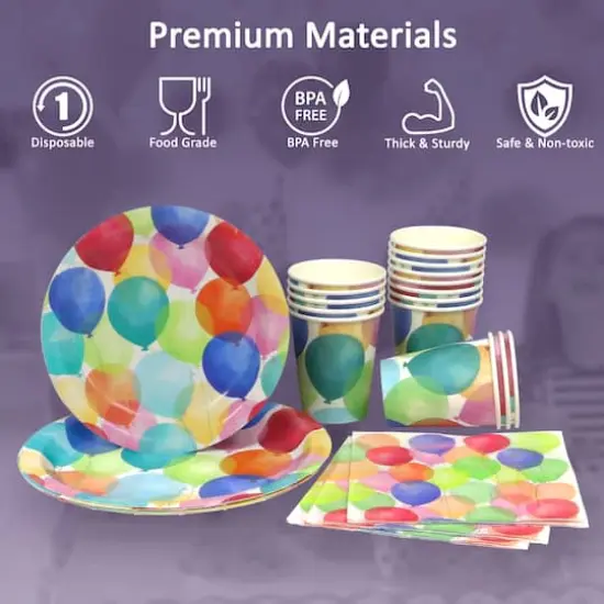 99 Piece Disposable Birthday Party Set {4}
