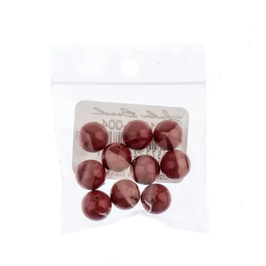 Preciosa Maxima Gemcolor 10mm Glass Pearls, 10ct. Cranberry {3}