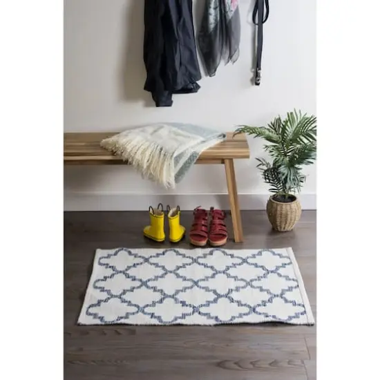 DII&reg; Blue Lattice Hand-Loomed Rug, 2ft. x 3ft. {6}