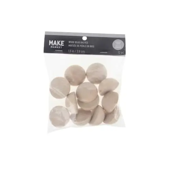 1.5" Wood Bead Halves by Make Market&reg; {4}