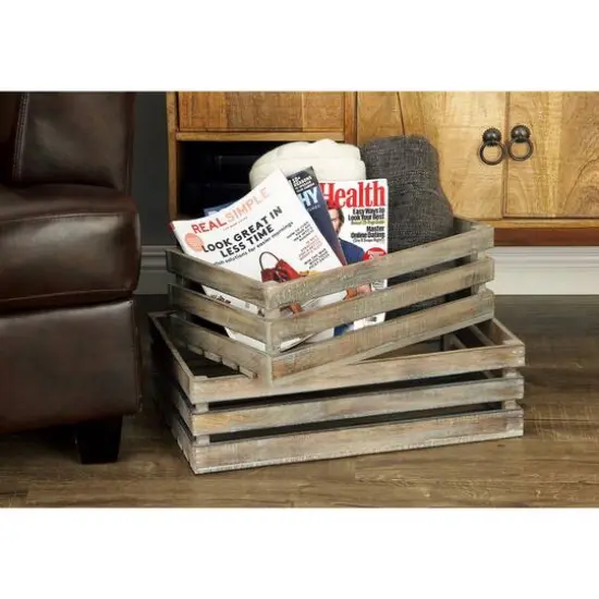 Brown Mango Wood Farmhouse Tray Set {12}