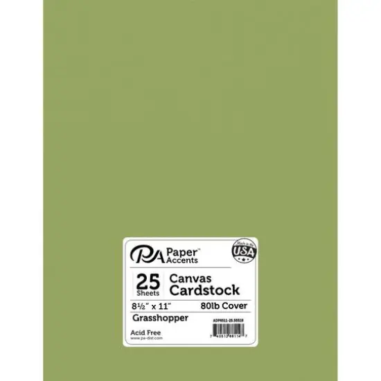 PA Paper&trade; Accents 8.5" x 11" 80lb. Canvas Cardstock Paper, 25 Sheets Grasshopper {1}