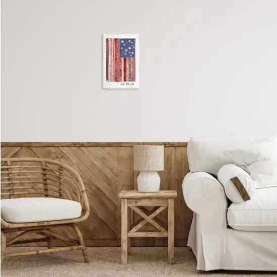 Stupell Industries Land That I Love Phrase Macram� American Flag Wall Plaque Art {3}