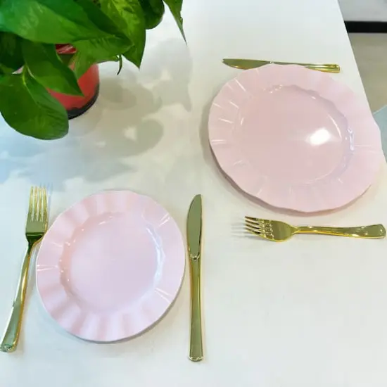 7" & 10" Wavy Rim Plastic Plates, 40ct. by Celebrate It&reg; Pink {3}