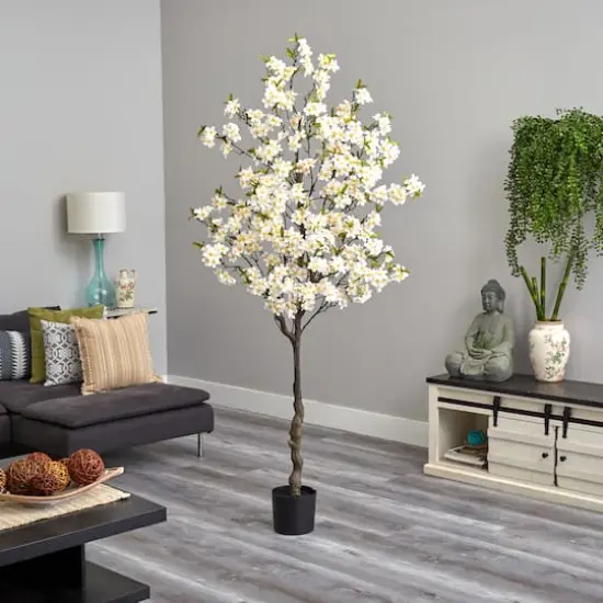 6.5ft. Potted Apple Flower Artificial Tree {5}