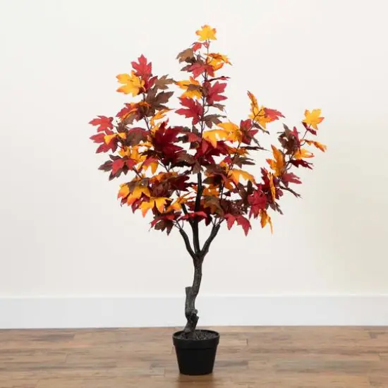 52" Autumn Smoky Maple Artificial Fall Tree {6}
