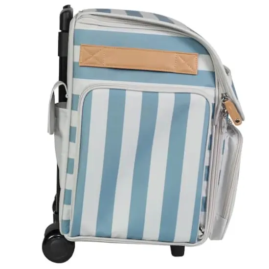 Everything Mary Blue & White Deluxe Collapsible Rolling Craft Bag {8}