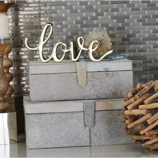 Gray Leather Glam Box Set, 14" & 17" {8}