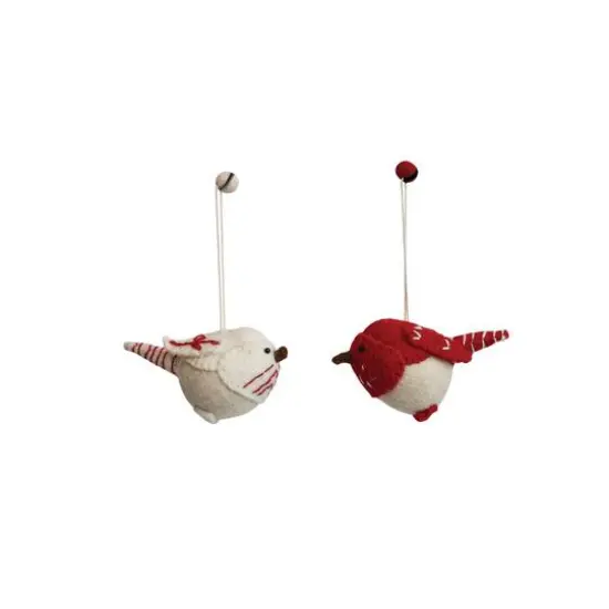 Hello Honey® Handmade Embroidered Wool Felt Bird Ornaments Set {1}
