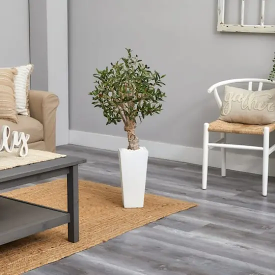 3.5ft. Olive Tree in White Tower Planter {4}