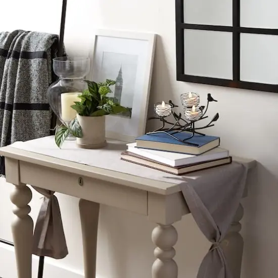 11" Triple Tealight Birdies Candle Holder {5}