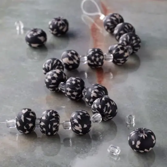 Black & White Clay Round Beads, 10mm by Bead Landing&trade; {3}