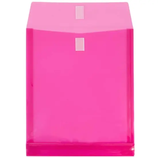 JAM Paper VELCRO&reg; Closure 9.75" x 11.75" Expandable Open End Envelopes, 12ct. Fuchsia {4}