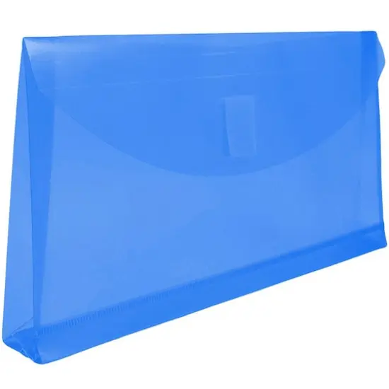 JAM Paper 5.25" x 10" Mixed Plastic Hook & Loop Closure 1" Expansion Booklet Envelopes, 12ct. {3}
