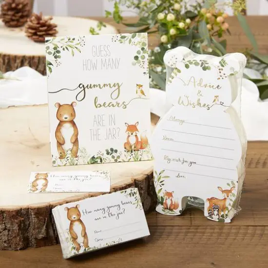 Kate Aspen&reg; Woodland Baby Advice Card & Baby Shower Game Set {6}