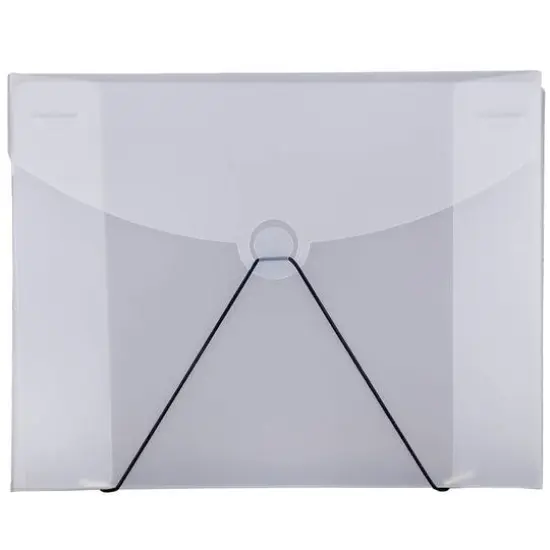 JAM Paper Clear Frosted 6.5" x 9.5" Plastic Portfolio {1}