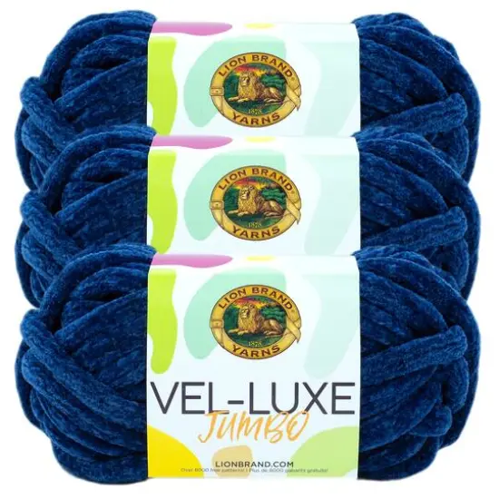 3 Pack Lion Brand&reg; Vel-Luxe Jumbo Yarn Blueprint {1}