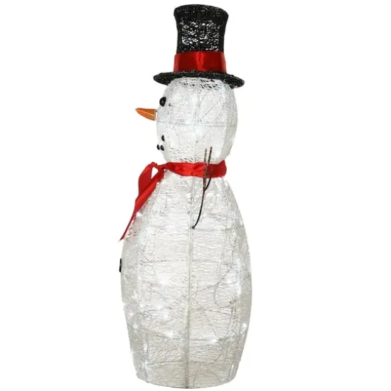 36" Pre-Lit Sisal Snowman Decoration {6}