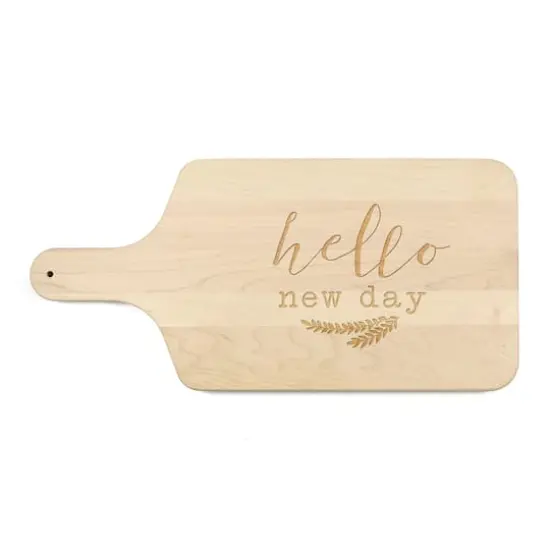 17" Hello New Day Maple Paddle Cutting Board {1}