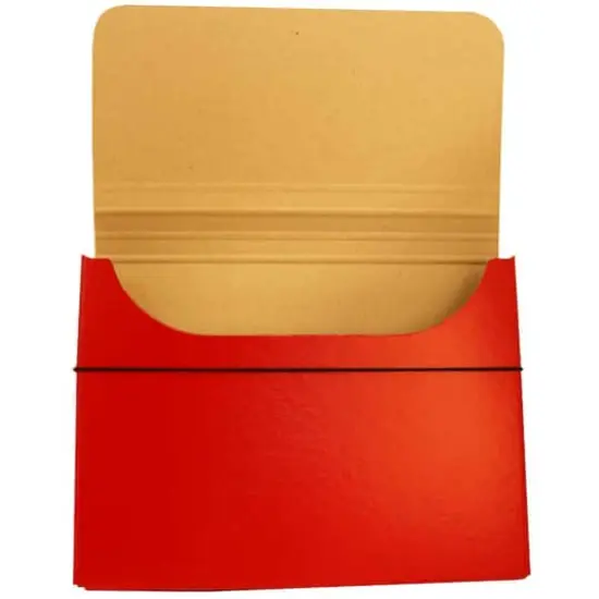 JAM Paper Strong Thick Portfolio Carrying Case with Elastic Band Closure Red {5}
