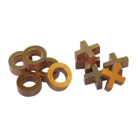 White & Gold Marble Tic-Tac-Toe Game Set {6}