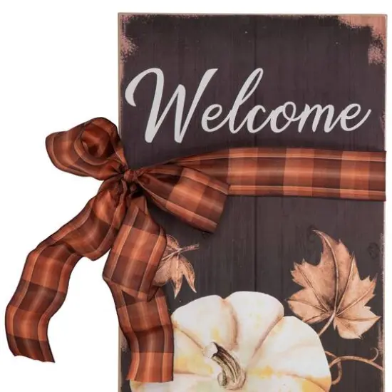 3ft. Welcome Autumn Fall Harvest Pumpkin Wall Sign {5}