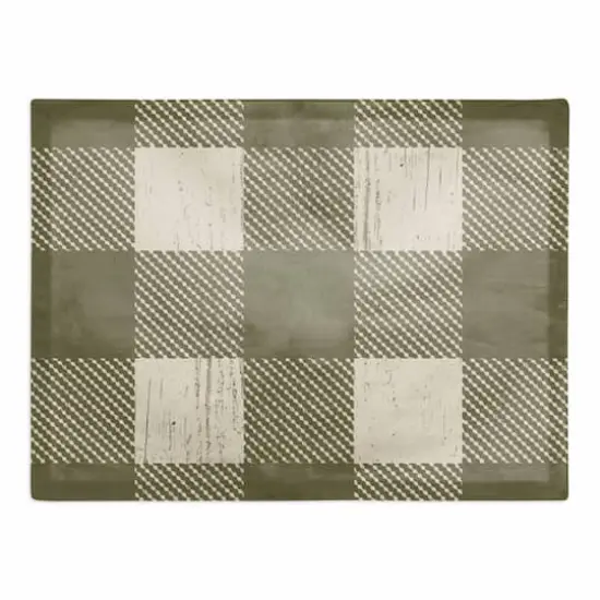 Green Buffalo Check Cotton Twill Placemat {1}