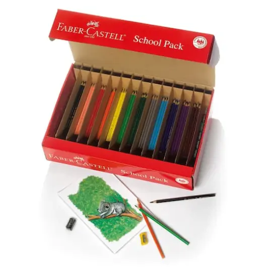 Faber-Castell® 240-Piece Triangular Colored EcoPencils School Pack {1}