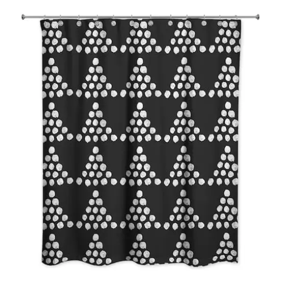 Stacked Triangle Dots Shower Curtain Black {1}
