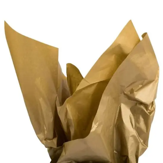 JAM Paper 20" x 26" Tissue Paper, 2 Packs of 10 Sheets Gold Semi Metallic {6}