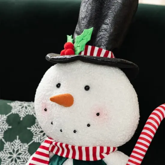 Glitzhome&reg; 60"H Christmas Oversized Fabric Snowman With Dangle Legs {5}