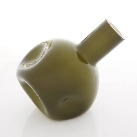 6" Hunter Green Abstract Vase {5}