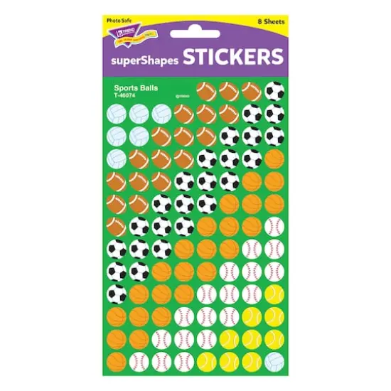 Trend Enterprises&reg; superShapes Sports Balls Stickers, 12 Packs of 800ct. {4}