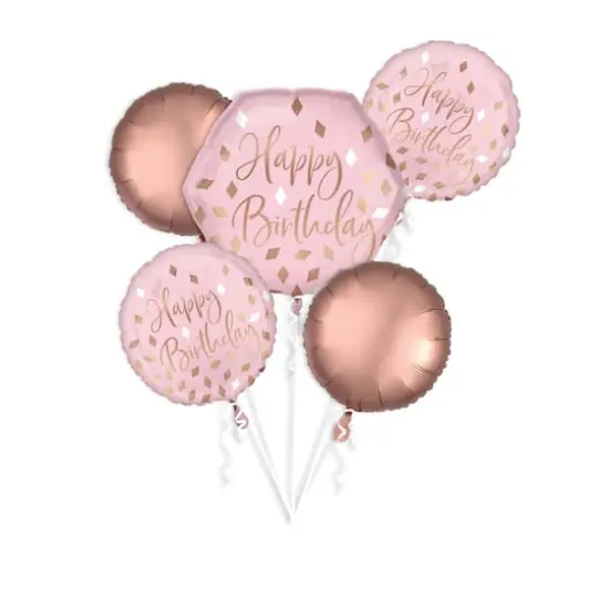 Blush Birthday Foil Balloon Bouquet {1}