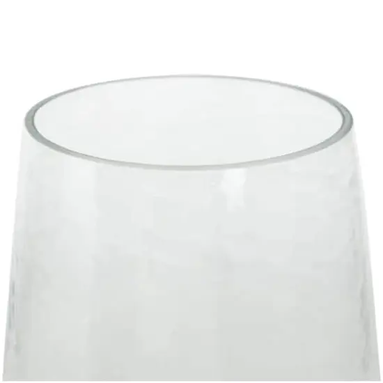 14" Clear Glass & Stainless Steel Hurricane Candle Holder {4}