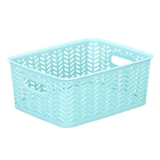 Simplify Small&nbsp;White Herringbone Storage Bin {2}