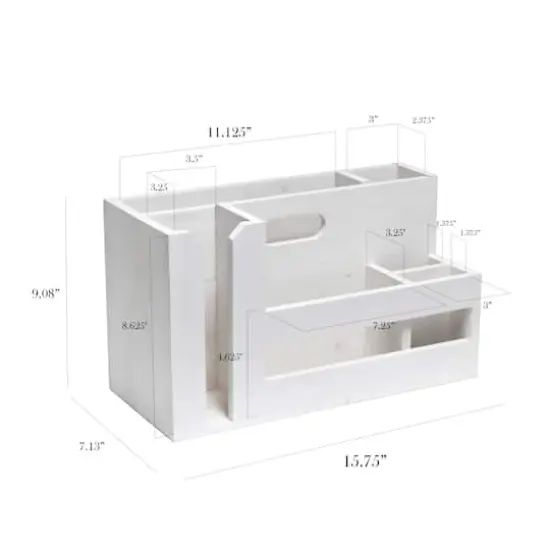 Elegant Designs Wood Caddy Organizer White Wash {3}