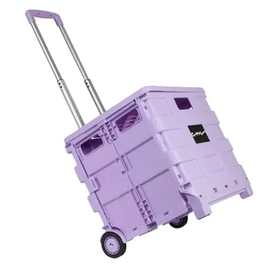 Everything Mary Collapsible Rolling Cart with Lid Purple {3}