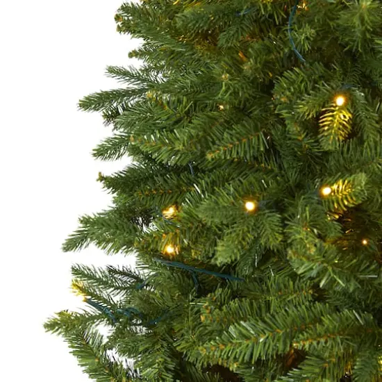 7ft. Pre-Lit New Hampshire Fir Artificial Christmas Tree, Clear LED Lights {4}