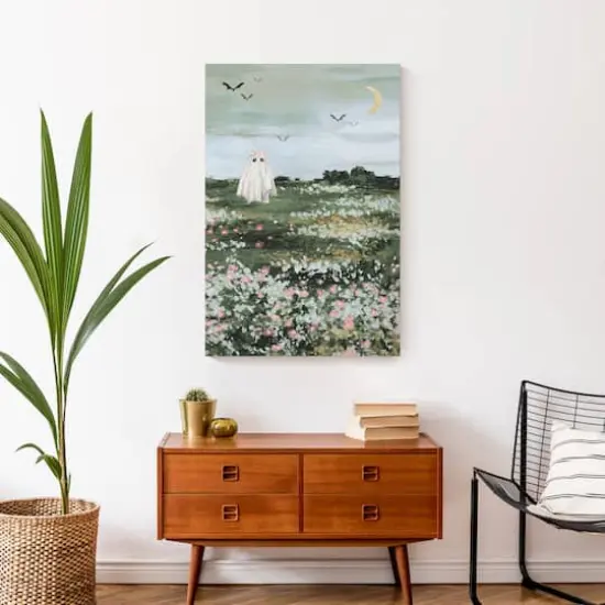 Flower Field Ghost Canvas Wall Art {5}