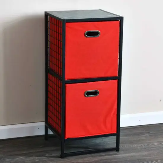 2 Pack Household Essentials 13" Fabric Storage Bins Red {4}