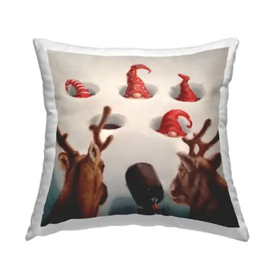 Stupell Industries Holiday Whack an Elf Christmas Throw Pillow {1}