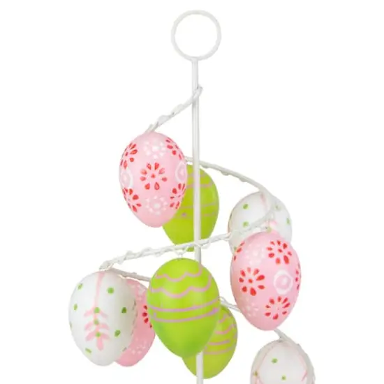 Pastel Pink, White and Green Floral Cut-Out Easter Egg Tree {6}