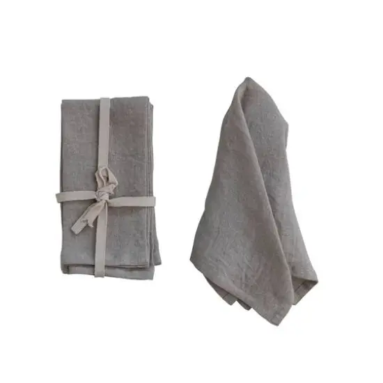 Hello Honey&reg; 18" Square Stonewashed Linen Dinner Napkins, 4ct. Natural {6}